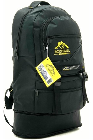 Mountainer 55+10 Liter Blasebalg Schwarz Wasserdichter Reise-Bergsteiger-Camper-Rucksack mit mehreren Fächern - 1