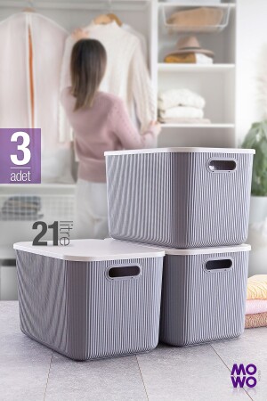 صندوق منظمة المجلس متعدد الأغراض مع غطاء - صندوق تخزين ديكوراتي - Mowo Home