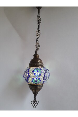 Mozaik Avize, Otantik Türk Lambası, Dekoratif Avize, Ikinci Boy Camlı, 60cm turkishlamps12356 - GALATA GIFT