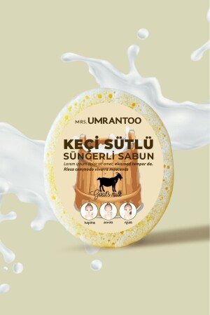 Mrs.ümrantoo Doğal Keçi Sütlü Süngerli Sabun 175g - 1