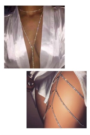 حزمة حجر ورقة حجر ساق نسائية من اللون الفضي مجموعة عيد الميلاد MSBH123NV - MisBoho