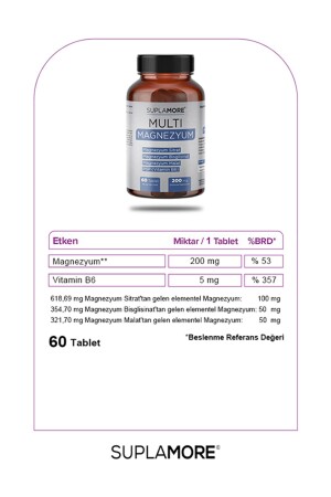 Multi Magnezyum Bisglisinat-Sitrat-Malat - P5P 60 Tablet - 4