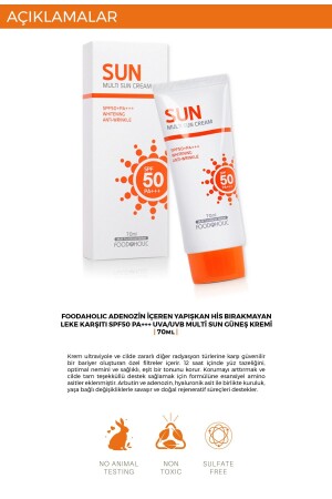 Multi Sun 70 ml nicht klebender Anti-Flecken-Sonnenschutz Spf50 Pa+++ Uva/UVB mit Adenosin - 4