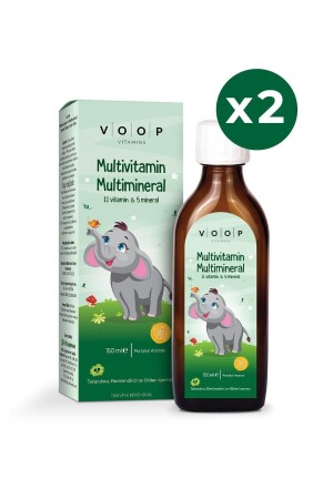 Multi Vitamin Multi Mineral Kids Portakal Aromalı Şurup 150 ml 2 Adet - 1