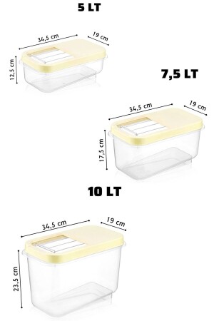 Multibox 3'lü Set Kolay Kayar Kapaklı Çok Amaçlı Erzak, Bakliyat Vs. Saklama Kabı NDY-AYSET1 - 5