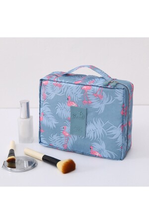 Multifunktionale Make-up-Tasche mit Flamingo-Muster (Länge: 22 cm, Breite: 17 cm, Breite: 8 cm) 00760 - 1