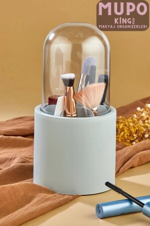 Mupo Grauer Make-up-Pinsel- und Kosmetik-Organizer mit 7 Fächern und transparenter Schutzhülle TYC00705445603 - 1