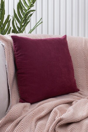 Mürdüm Kırlent Kılıfı Dekoratif Düz Sade Panoroma-112 Punch Yapılabilir Panç - Özenev