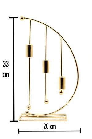 Musiknoten-Modell, Metall, 3-teilig, Kerzenständer, dreifacher Kerzenhalter, dekorativer Kerzenhalter, 25 cm, rostfrei, vergoldet, Heimdekoration - 8