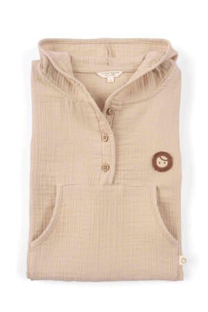 Müslin Çocuk Panço Bej Organik Pamuk - Little Gusto