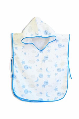Müslin Kapüşonlu Çocuk Panço - %100 Pamuk - 2-4 Yaş - Elizebaby