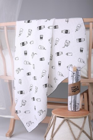 Musselin-Bezug, 85 x 90 cm, Milchmuster, Bio-Geschenk, Stillen, Bodenöffnung, für Neugeborene, Kinderwagenbezug BH-134/90. 10 - Babyhola