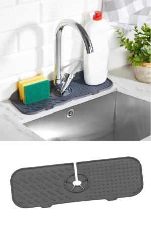 Wasserhahn-Waschbeckenmatte – Küche, Badezimmer, Wasserhahn-Wasserfalle-Schutz, Spülschwamm-Matte - Flosoft