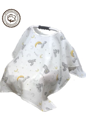 Musselin-Poncho-Still- und Kinderwagenbezug, 100 % Bio-Baumwolle, Kaninchen, Modell ksb669858 - 10