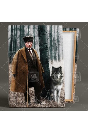 Mustafa Kemal Atatürk Edler Wolf im Wald Leinwanddruck T1013257 - 2