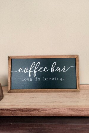 Mutfak Çay Kahve Köşesi Coffee bar Ahşap Dekor Duvar Tablo Pano Set (SİYAH) - Wooden Factory