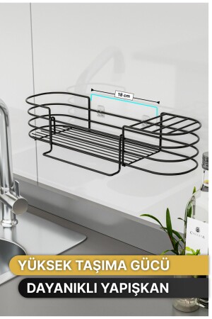 Mutfak Düzenleyici Banyo Düzenleyici Organizer Mutfak Dolabı 3 Fonksiyonlu Siyah Mat Bulaşıklık - 6