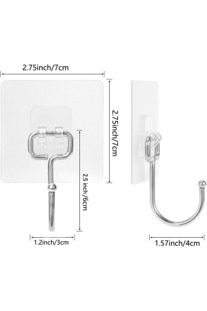 Mutfak Için Güçlü Yapışkan Kancalar-yapışkanlı Askılar -mutfak-ev Ofis Için Duvar Askıları 2 Adet - 6