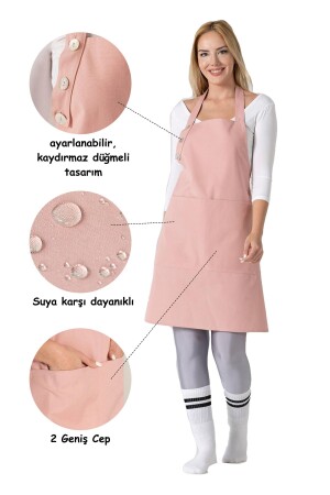 Mutfak Önlüğü Su Geçirmez Şef Önlüğü 2 Geniş Cepli Barista Önlüğü Önlük - Toshe