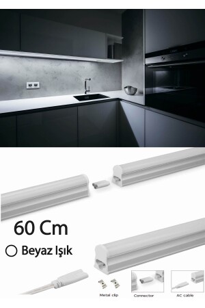 Mutfak Tezgah Aydınlatması-raf Aydınlatması 60cm Led Anahtarlı Set- Beyaz 12431251531212 - 2