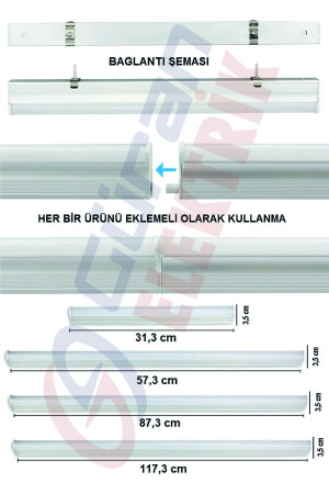 Mutfak Tezgah Aydınlatması-raf Aydınlatması 90cm Led Anahtarlı Set- Beyaz 5746832981421 - 5