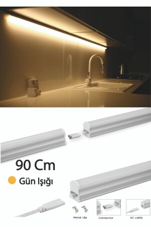 Mutfak Tezgah Aydınlatması-raf Aydınlatması 90cm Led Anahtarlı Set- Gün Işığı - 1
