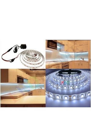 Mutfak Tezgah Üstü Için 5 Metre Beyaz Şerit Led12v Adaptör Tak Çalıştır Aç Kapa Anahtarlı - Ookay