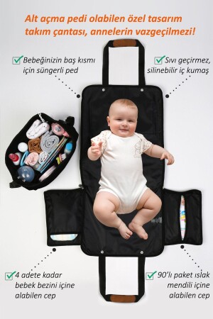 Mutter Baby Pflege 2-teiliges Set Wickeltasche Neugeborenen Pad und Organizer Organizer Mom-504 - 3