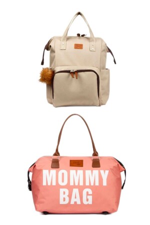 Mutter-Baby-Pflegerucksack mit Thermo-Flasche und Mama-Tasche. Mutter-Baby-Pflegetasche, Thermo-Flasche - 2