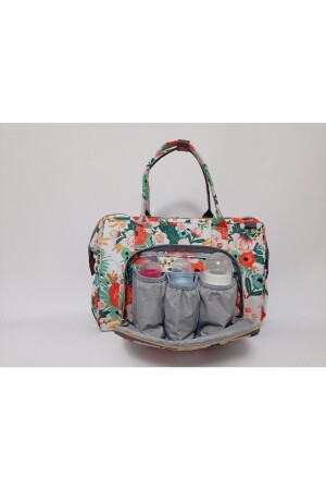 Mutter-Babypflege-Handtasche mit Schultergurt, Blumenmuster - 5