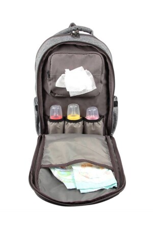 Mutter-Babypflegetasche 9301 Babypflege-Rucksack aus schwarzem, wasserdichtem Stoff - 4