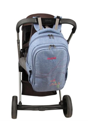 Mutter-Babypflegetasche 9301 Blauer Babypflegerucksack aus wasserdichtem Stoff - 7