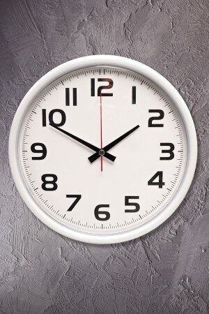 Muyika Neve Beyaz Çerçeveli Beyaz Zemin Rakamlı 30cm Duvar Saati Pds-30 - Muyika Design