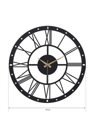 Muyika Romano Metal Siyah Sessiz Mekanizma Duvar Saati 41x41 Cm Mds-41. MYK1332 - 8