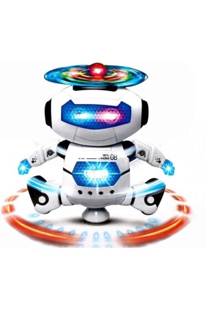 Müzikli Pervaneli 360° Dönebilen Led Aydınlatma Dans Eden Insansı Robot 877786 - 4
