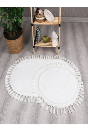 MNZ-My Evilla عصرية سميرنا ديكوراتيف بلوش البومبوم البيضاء محطات مقعد المرحاض - Myevilla