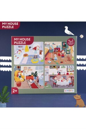 My House - Evin Bölümleri 4'ü 1 Aradada Puzzle (yapboz) - 4*6 24 Parça 2- Yaş ABM00299 - 2