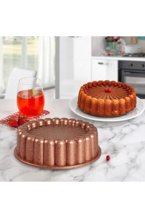 MyChef Granit Döküm Tart Kalıbı 26cm Dilimli Tart Turta Kalıbı Rose trtr001 - TTasarım