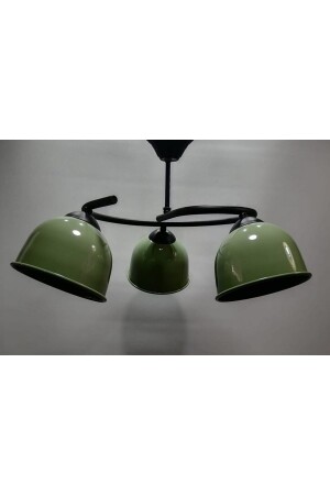 Mylights Haki Yeşil Üçlü Metal Avize Rustik Vintage Avize MYL002895 - 2