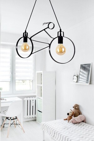 مدرسة الدراجات المضادة من طراز MZ-Racing Bicycle Chandelier Metal Pendant Lamp Wrought Iron Retro Rusty Office Cafe Bar Hotel مدرسة السقف الحديثة E - Bundera