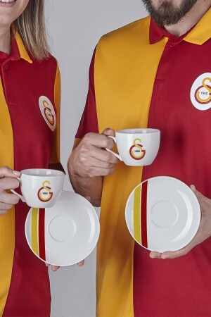 N3473 Galatasaray Lisanslı Çizgili 2'li Çay Fincan Takımı - 4