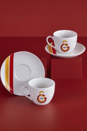 N3473 Galatasaray lizenziertes gestreiftes Set mit 2 Teetassen - 2