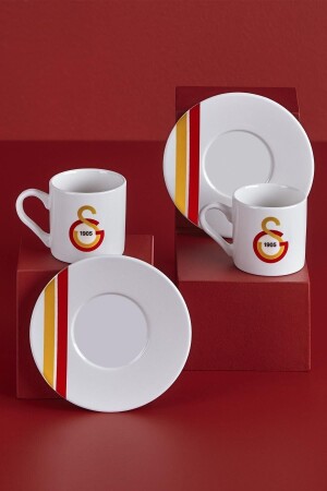 N3475 Galatasaray lizenziertes gestreiftes Set mit 2 Kaffeetassen - 2