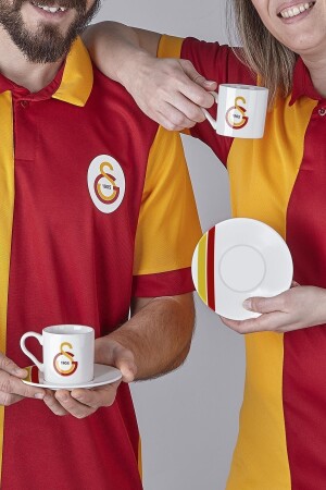 N3475 Galatasaray lizenziertes gestreiftes Set mit 2 Kaffeetassen - 4