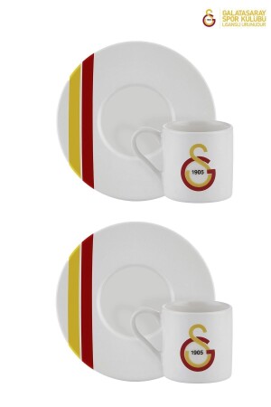 N3475 Galatasaray lizenziertes gestreiftes Set mit 2 Kaffeetassen - 5