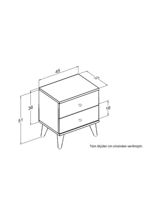 Nachttisch glänzend weiß Holz Nachttisch mit Schubladen Schlafzimmer KMD-01 - 6