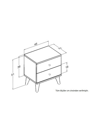 Nachttisch glänzend weiß Holz Nachttisch mit Schubladen Schlafzimmer KMD-01 - 4