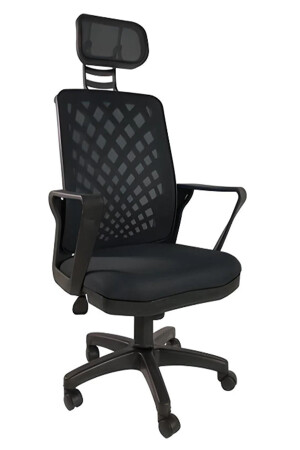 Nadya Executive-Büroschreibtisch, Computer-Studienstuhl aus schwarzem Mesh-Kunststoff – Stuhl ndy-842przn - 1