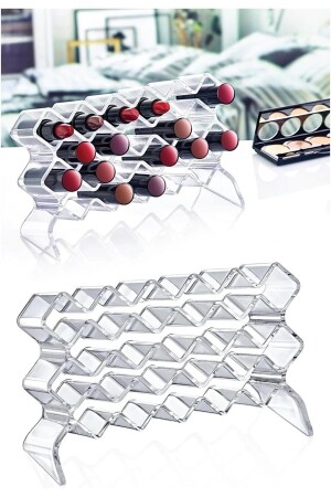 Nagellack-Lippenstift-Ständer mit 18 Fächern – Kosmetik-Organizer, transparenter Make-up-Organizer - 3