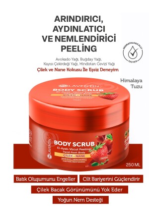 Nährend – Reinigendes und feuchtigkeitsspendendes Körperpeeling Erdbeere – Minze 250 ml (frisch) - 1